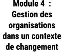 Module 4 : Gestion des organisations dans un contexte de changement 