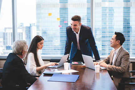 Group of Business People Diverse Brainstorm Meeting Concept, Working in the Office Concept, Happy Coworkers Working Together Discussing Project In Office