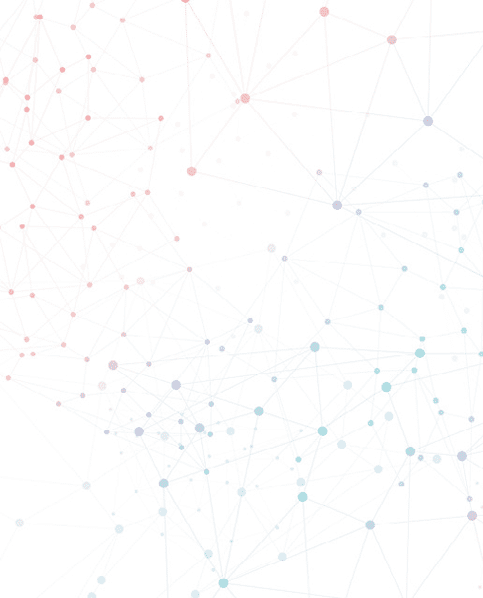 Color network with dots on white background, abstract telecommunication design