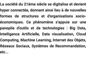 La soci t du 21 me si cle se digitalise et devient hyper connect e, donnant ainsi lieu   de nouvelles formes de stru...