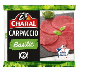 Carpaccio de Boeuf Basilic CHARAL. Catalogue carrefour avril 2023 