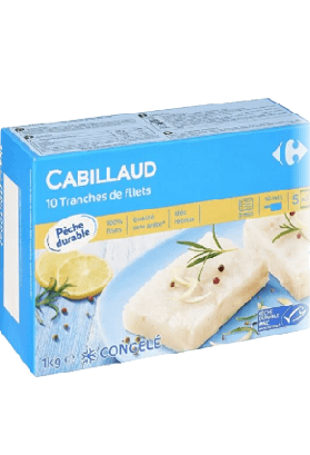 Cabillaud 100% filet MSC CARREFOUR . Catalogue carrefour avril 2023 