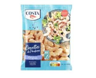 Crevette du Pacifique ASC COSTA. Catalogue carrefour avril 2023 