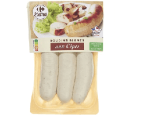 Boudins Blancs Aux C pes. Catalogue carrefour avril 2023