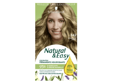 Coloration Permanente Natural & Easy blond clair cendr 542. catalogue carrefour avril 2023
