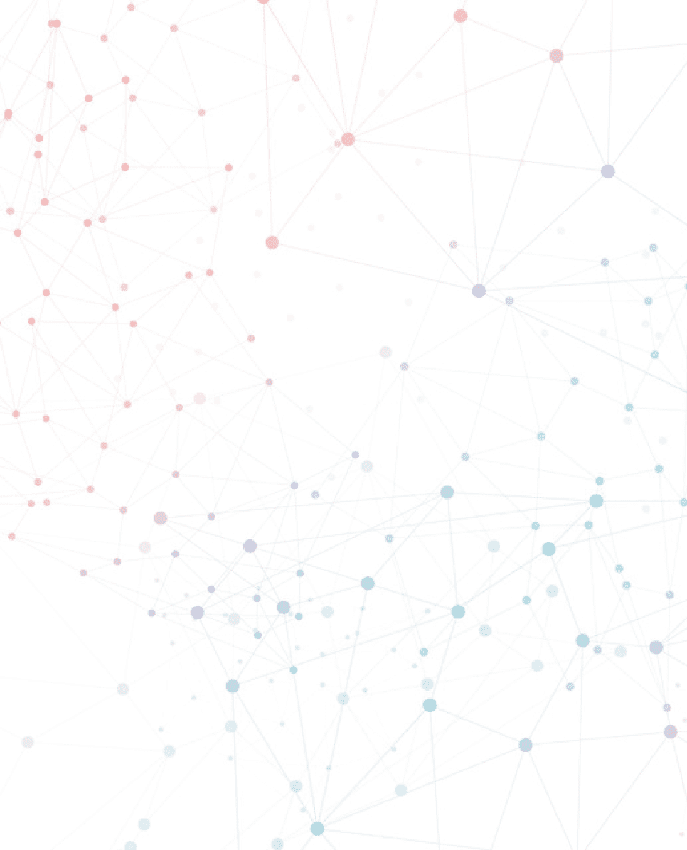 Color network with dots on white background, abstract telecommunication design