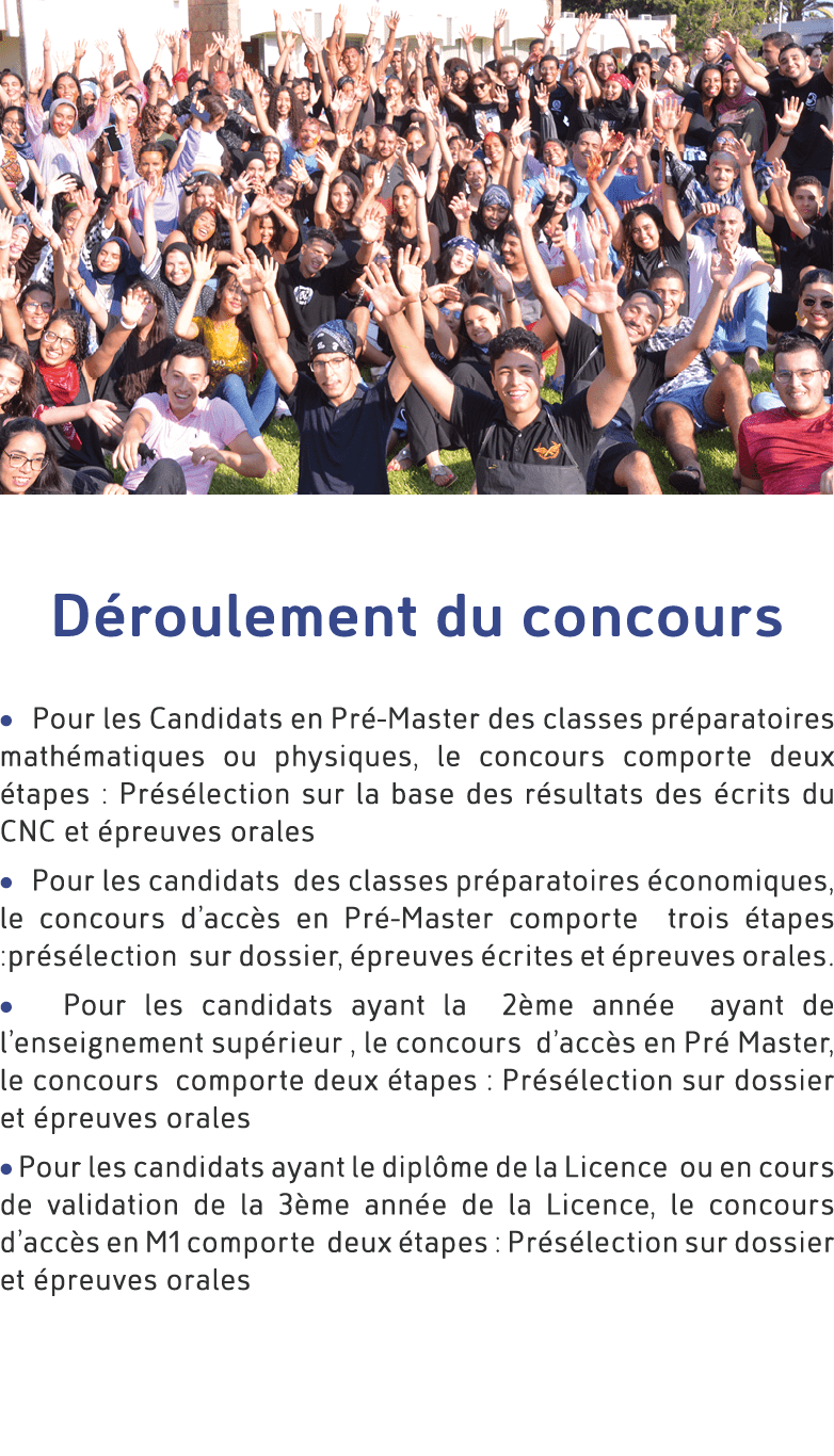 ￼ D roulement du concours • Pour les Candidats en Pr Master des classes pr paratoires math matiques ou physiques, le...