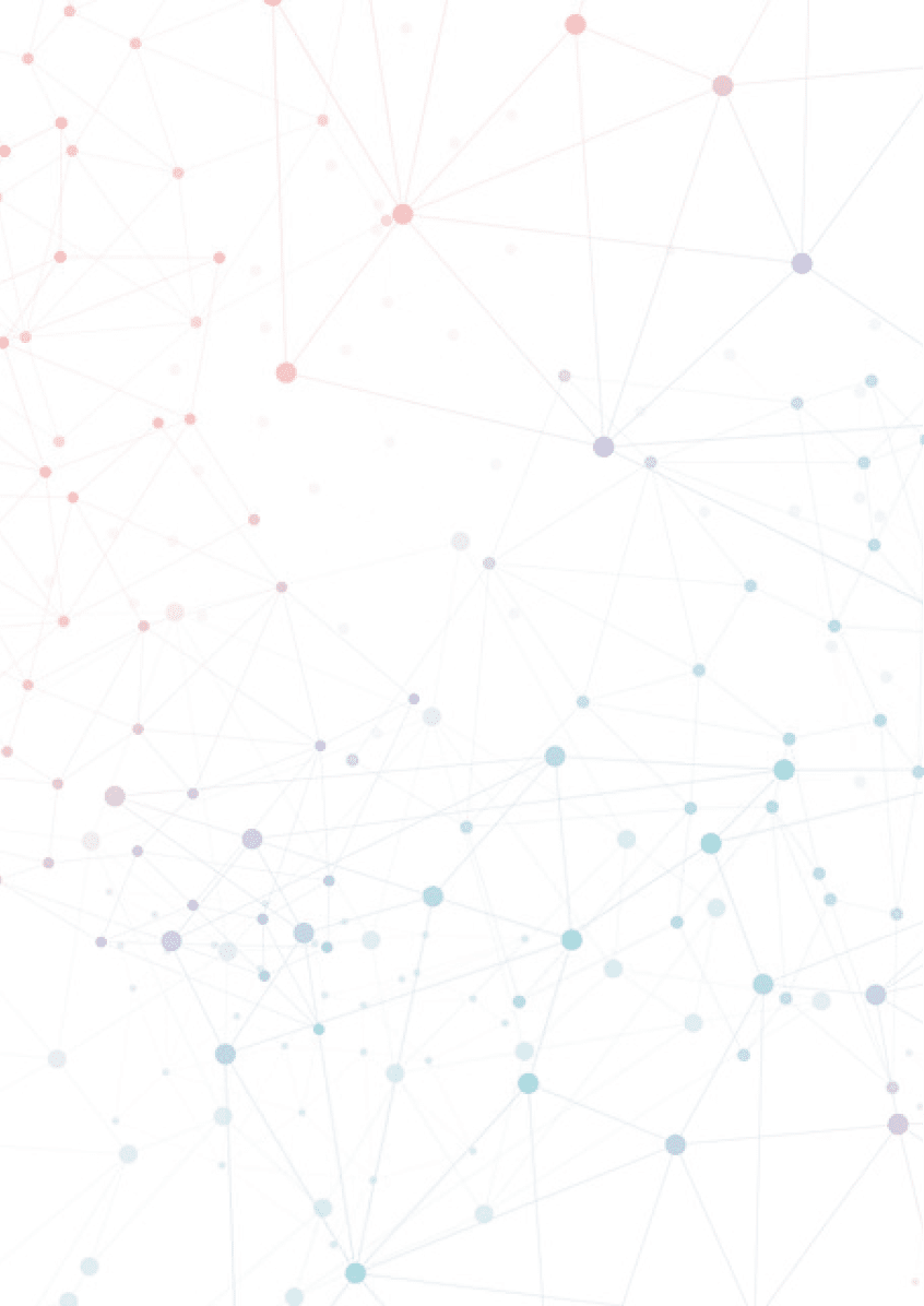 Color network with dots on white background, abstract telecommunication design