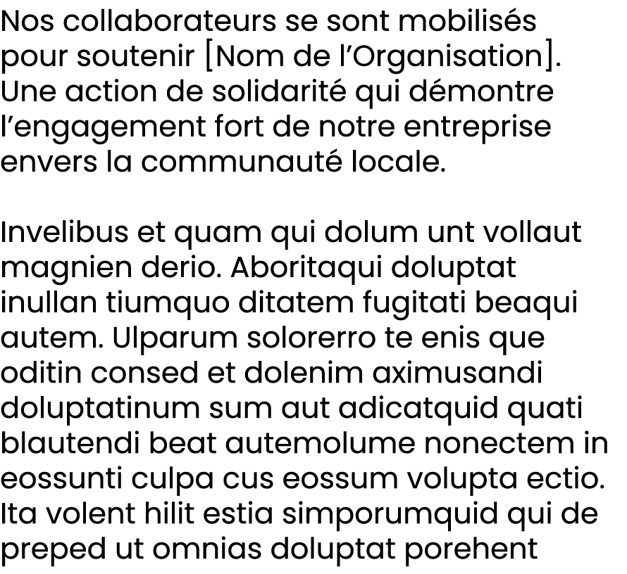 Nos collaborateurs se sont mobilis s pour soutenir [Nom de l’Organisation]. Une action de solidarit qui d montre l’e...