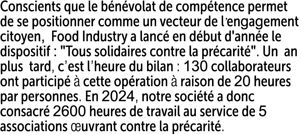 Conscients que le b n volat de comp tence permet de se positionner comme un vecteur de l'engagement citoyen, Food Ind...