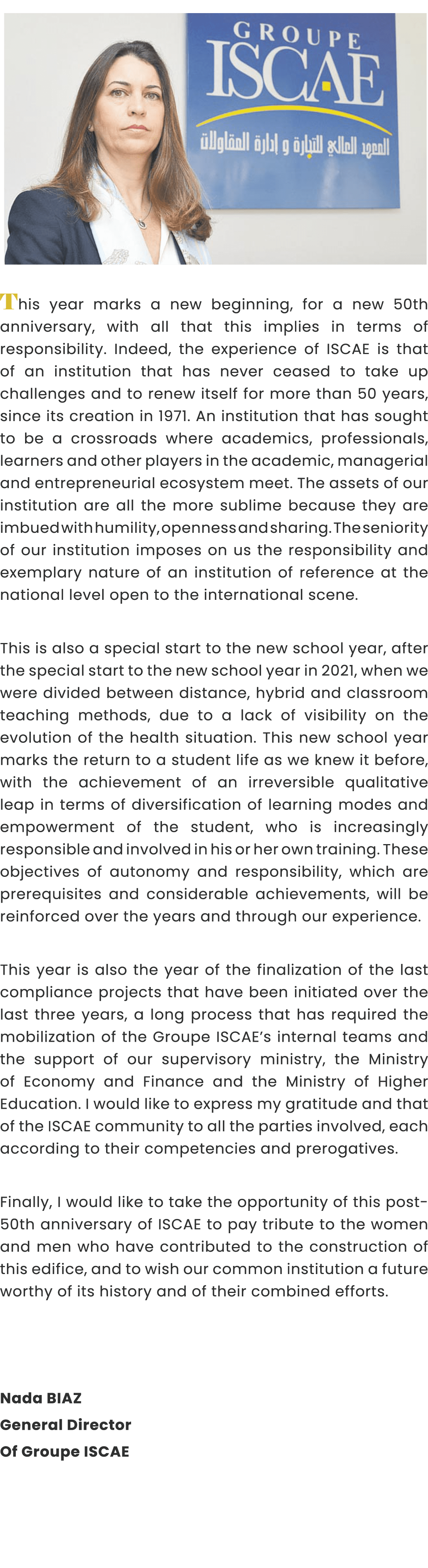 ￼ This year marks a new beginning, for a new 50th anniversary, with all that this implies in terms of responsibility....